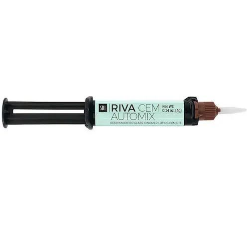 Riva Cem Automix Resin Modified Glass Ionomer Luting Cement Syringe Kit, 2 x 4g Syringes + 16 Mixing Tips, #8800703 thumbnail 2