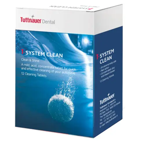 Tuttnauer T-System Clean Tablets for T-Edge/T-Top Autoclaves, 12/Box, TSC-1 thumbnail 2