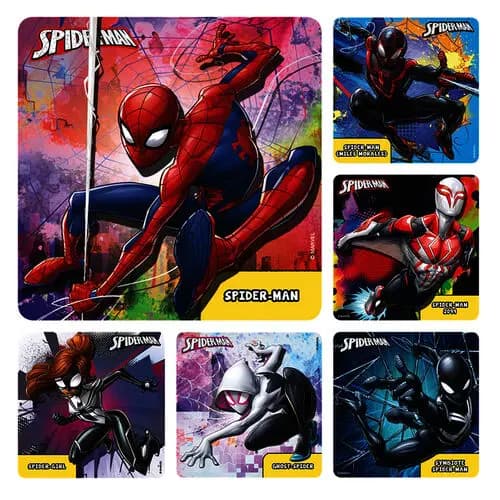 Spider-Man Multiverse Stickers, Assorted 6 Designs, 2.5" x 2.5", 100 per Roll, PS792 thumbnail 2