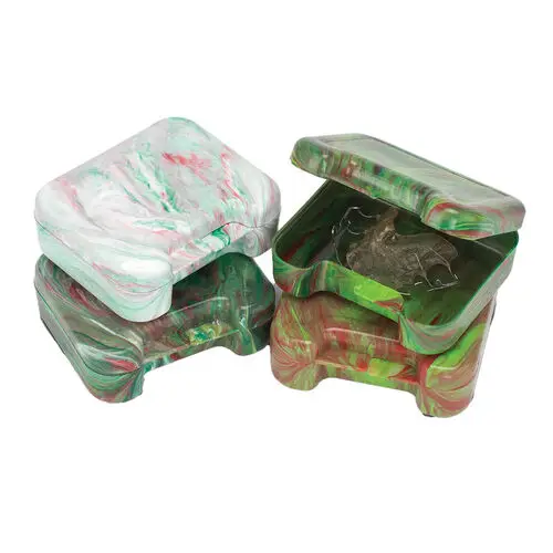 Practicon Evergreen Retainer Cases, Assorted Swirl Colors, Vented, 24/Pack, 7145316 thumbnail 2