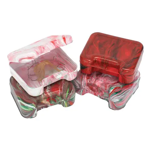 Practicon Cranberry Retainer Cases, Assorted Swirl Colors, Vented, 24/Pack, 7145317 thumbnail 2