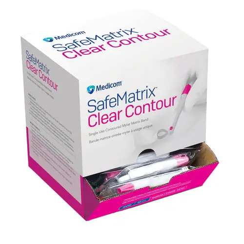 SafeMatrix Clear Contour Single-Use Matrix Bands, Narrow 4.5mm Pink, 50/Box, 30065 thumbnail 4