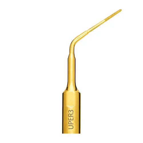 Hu-Friedy PWR Piezo Tip ER3 Each, Titanium Nitride Coated, Angled Shaft, Endodontic Revision thumbnail 2