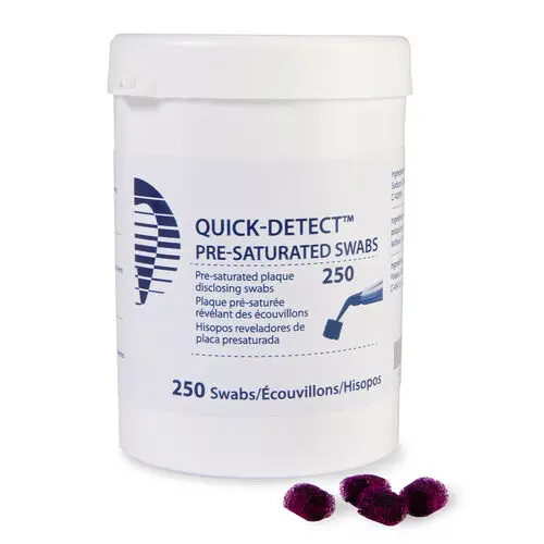 Quick-Detect Pre-Saturated Disclosing Swabs, Blue/Pink, 250/Jar, 605662 thumbnail 2