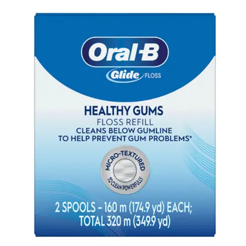 Oral-B Glide Healthy Gums Floss Refill, Unflavored, 160m per Spool, 2 Spools/Box, 80779742 thumbnail 7