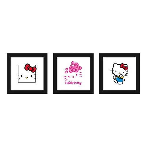 Hello Kitty White Wall Art Bundle, 3-Pack, 12" x 12" Each, JV582 thumbnail 2