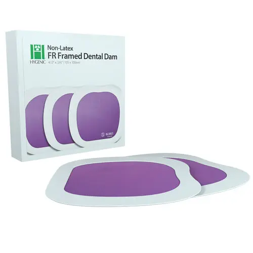 Hygenic Framed Dental Dam, Purple, 5" x 6", 20/Pkg, 15514 - Framed Dam, Purple, 5" x 6", 20/Pkg, 15514 - Image 1