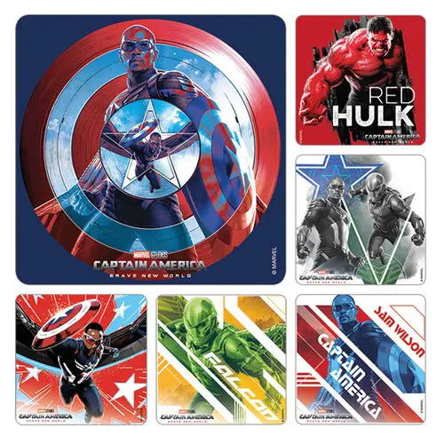 Captain America: Brave New World Stickers, 2.5" Assorted Designs, 100/Roll, PS808 thumbnail 2
