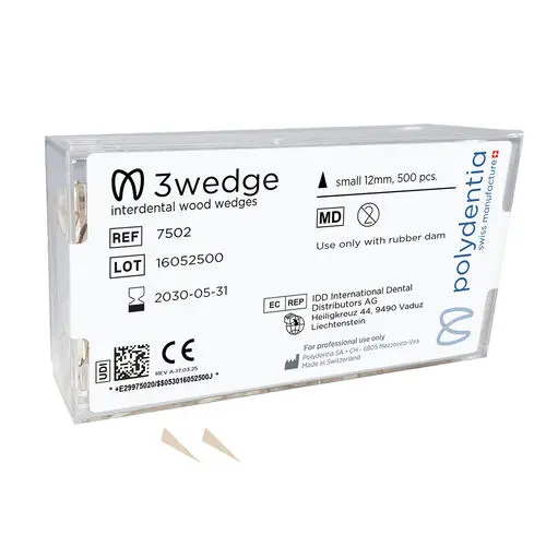 Polydentia 3Wedge Interdental Wooden Wedges, Small (12mm/0.47"), Birchwood, 500/Bx, 7502 thumbnail 4