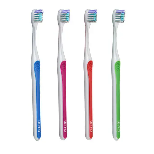 GUM BRIGHT CARE Toothbrush, Subcompact, Soft, Assorted Colors, 12/Pkg, 4594PA1 thumbnail 2