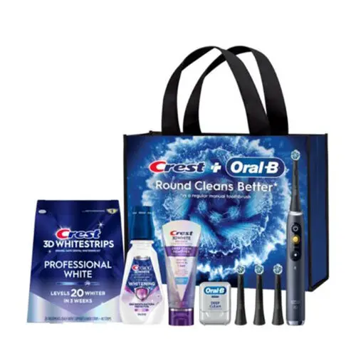 Crest + Oral-B Premium Whitening & Gum Health System Electric Toothbrush Bundle (iO Series 9, Black), 3/Case, 80843864 thumbnail 2