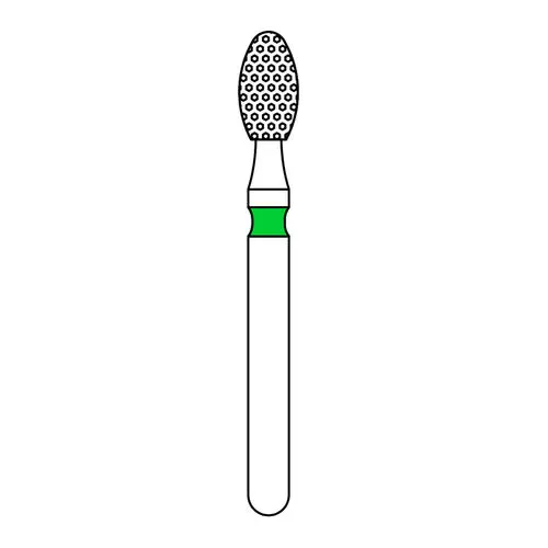 Priva Rotary Instruments Diamond Bur, FG, Coarse, Green, Egg, #379-023C, 2.3 mm Head Diameter, 5/Pkg thumbnail 4