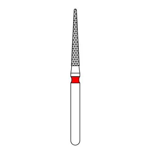 Priva Rotary Instruments Diamond Bur, FG, Fine Grit, Red Ring, Needle Shape, 1.4 mm Head Diameter, 5/Pkg, #859-014F (P859014F) thumbnail 6