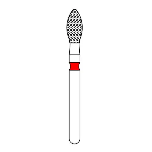 Priva Rotary Instruments Diamond Bur, FG, Fine, Red, Football, #368-023F, 2.3 mm Head Diameter, 5/Pkg, P368023F thumbnail 4