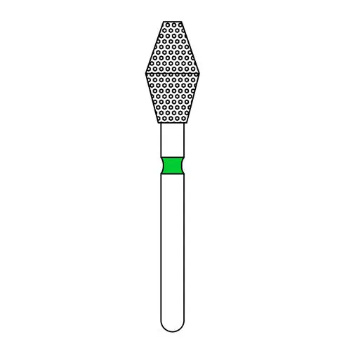 Priva Rotary Instruments Diamond Bur, FG, Coarse, Green, Barrel, #811-037C, 3.7 mm Head, 5/Pkg, P811037C thumbnail 4