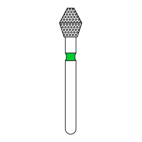 Priva Rotary Instruments Diamond Bur, FG, Coarse, Green, Barrel, #811-033C, 3.3 mm Head Diameter, 5/Pkg, P811033C thumbnail 4