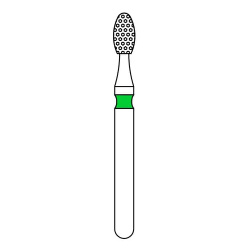 Priva Rotary Instruments Diamond Bur, FG, Coarse, Green, Egg, #379-018C, 1.8 mm Head Diameter, 5/Pkg, P379018C thumbnail 2