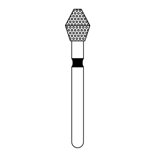 Priva Rotary Instruments Diamond Bur, FG, Extra Coarse, Black, Barrel, #811-033XC, 3.3 mm Head Diameter, 5/Pkg, P811033XC thumbnail 2