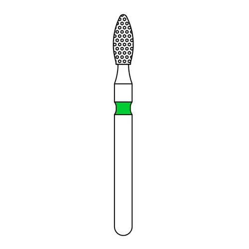 Priva Rotary Instruments Diamond Bur 368-018C, FG, Coarse, Green, Football, 1.8 mm Head Diameter, 5/Pkg thumbnail 2