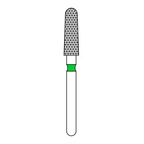 Priva Rotary Instruments Diamond Bur, FG, Round End Taper, Coarse, Green Ring, #856-025C, 2.5 mm Head Diameter, 5/Pkg thumbnail 2