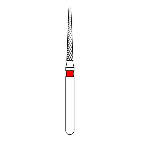 Priva Rotary Instruments Diamond Bur, FG, Fine, Red, Needle, 1.2 mm Head Diameter, 5/Pkg, #859-012F (P859012F) thumbnail 2
