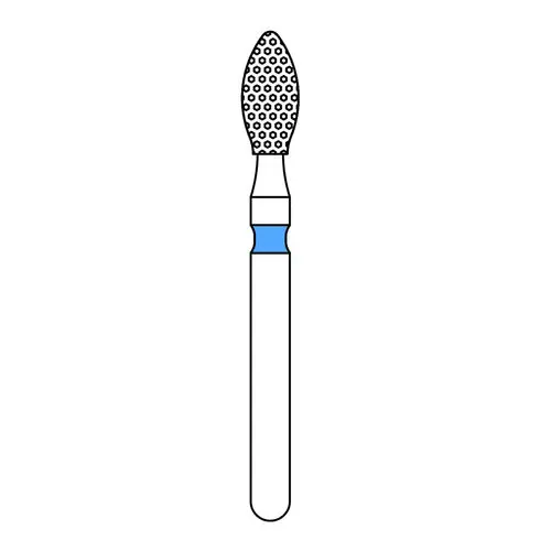 Priva Rotary Instruments Diamond Bur, FG, Football, Medium Grit, Blue Ring, #368-023M, 2.3 mm Head Diameter, 5/Pkg thumbnail 2
