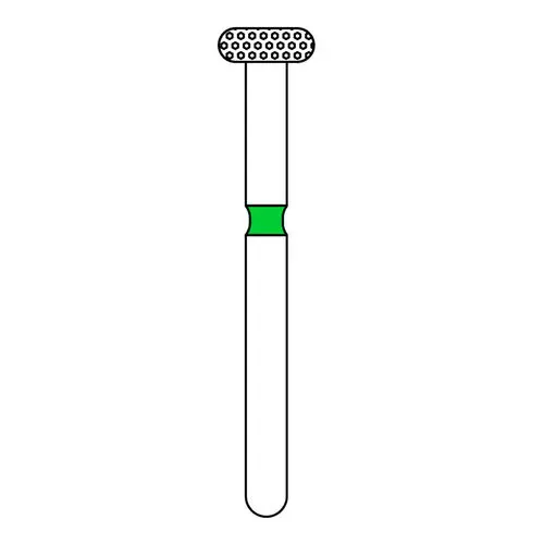 Priva Rotary Instruments Diamond Bur FG, Coarse, Green, Wheel, #909-037C, 3.7 mm Head Diameter, 5/Pkg, P909037C thumbnail 2