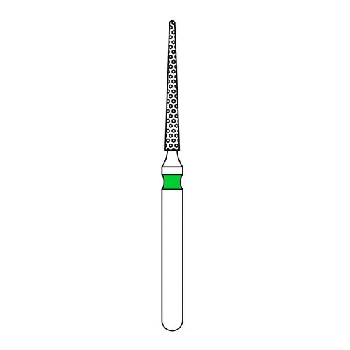 Priva Rotary Instruments Diamond Bur 859-010C, FG, Coarse, Green, Needle, 1.1 mm Head Diameter, 5/Pkg thumbnail 2