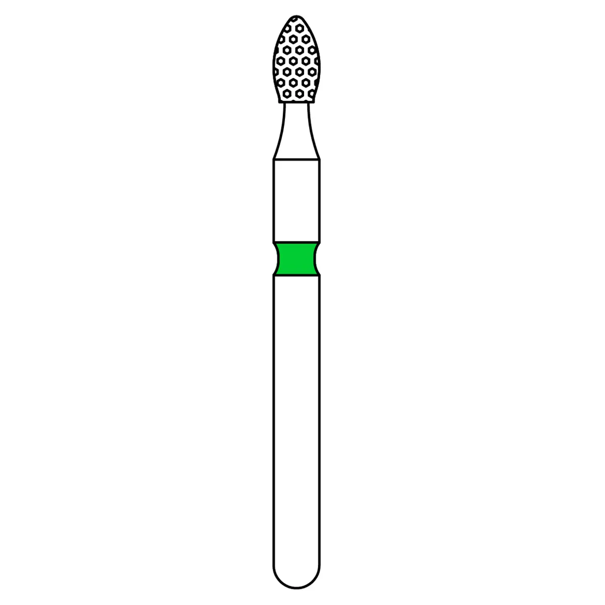 Priva Rotary Instruments Diamond Bur, FG, Coarse, Green, Football, 1.6 mm Head Diameter, 5/Pkg, #368-016C thumbnail 2