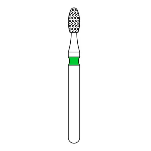 Priva Rotary Instruments Diamond Bur, FG, Coarse, Green, Egg, #379-016C, 1.6 mm Head Diameter, 5/Pkg, P379016C thumbnail 2