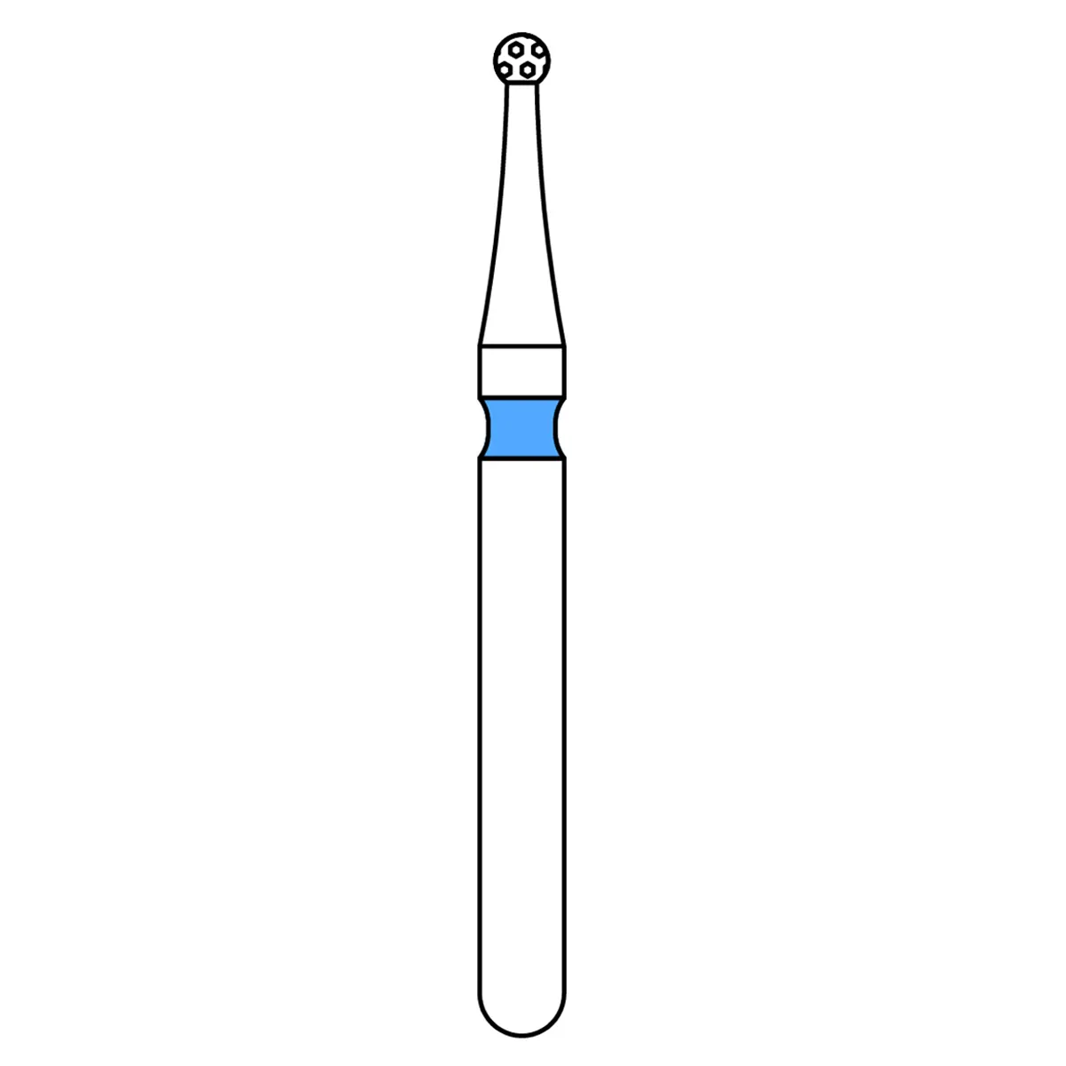 Priva Rotary Instruments Diamond Bur, FG, Round, Fine, Red, 1.6 mm Head Diameter, #801-016F, 5/Pkg, P801016F thumbnail 2