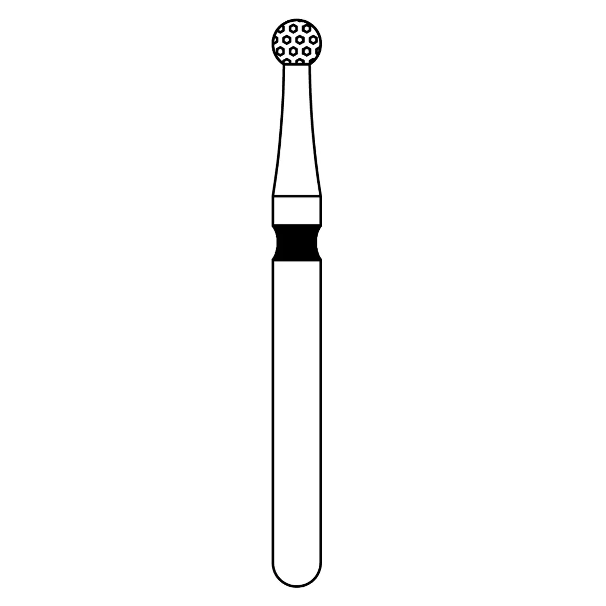 Priva Rotary Instruments Diamond Bur, FG, Round, Extra Coarse, Black, #801-016XC, 1.6 mm Head, 5/Pkg, P801016XC thumbnail 2