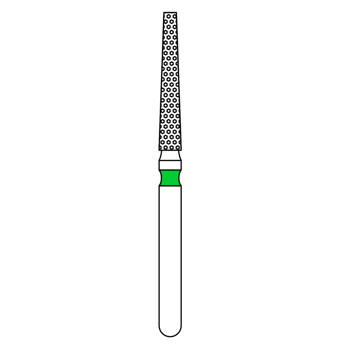 Priva Rotary Instruments Diamond Bur, FG, Extra Coarse, Black, Flat End Taper, #848-016XC, 1.6 mm Head Diameter, 5/Pkg thumbnail 2