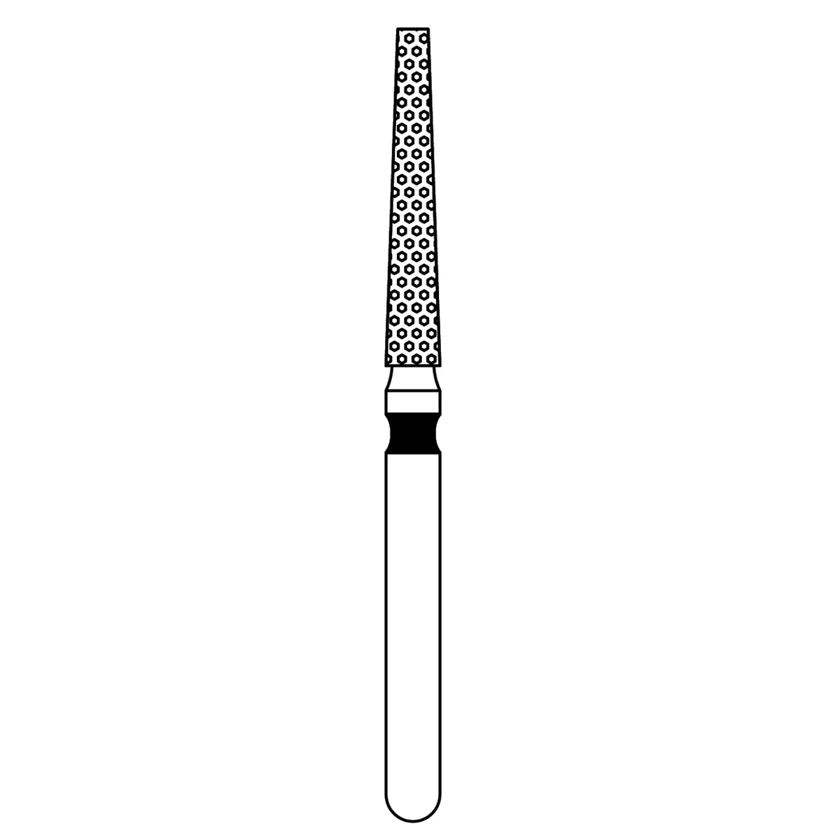 Priva Rotary Instruments Diamond Bur, FG, Extra Coarse, Black, Flat End Taper, #848-018XC, 1.8 mm Head Diameter, 5/Pkg, P848018XC thumbnail 2