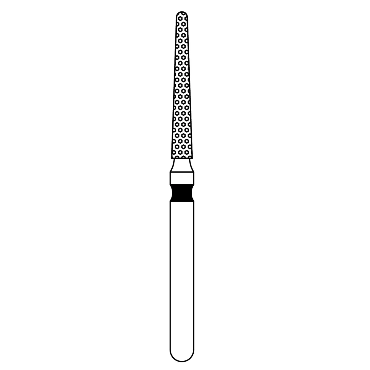 Priva Rotary Instruments Diamond Bur, FG, Fine Grit, Red Ring, Round End Taper, #850-016F, 1.6 mm Head Diameter, 5/Pkg thumbnail 2
