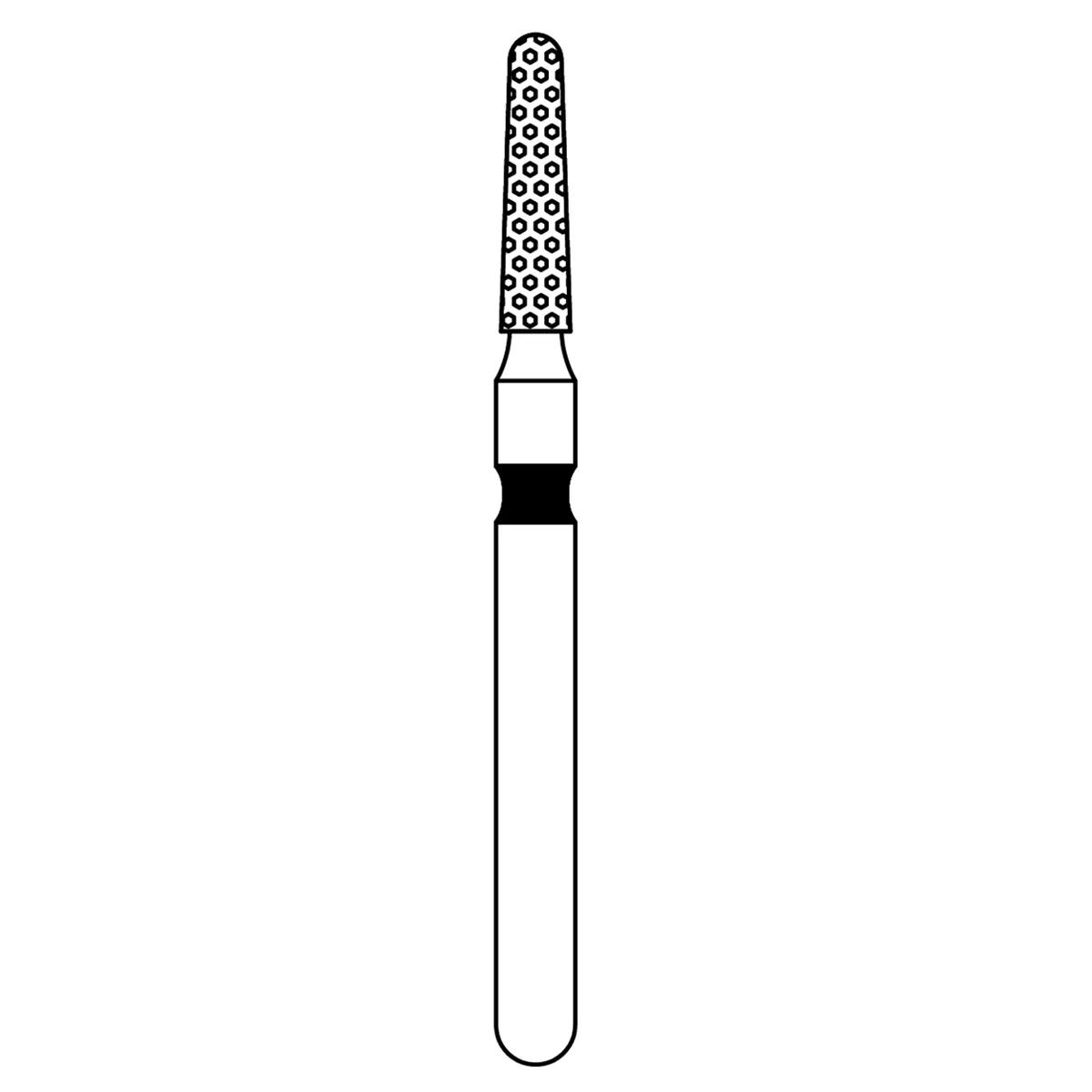 Priva Rotary Instruments Diamond Bur FG, Round End Taper, Extra Coarse, Black Ring, #855-014XC, 1.4 mm Head Diameter, 5/Pkg thumbnail 2