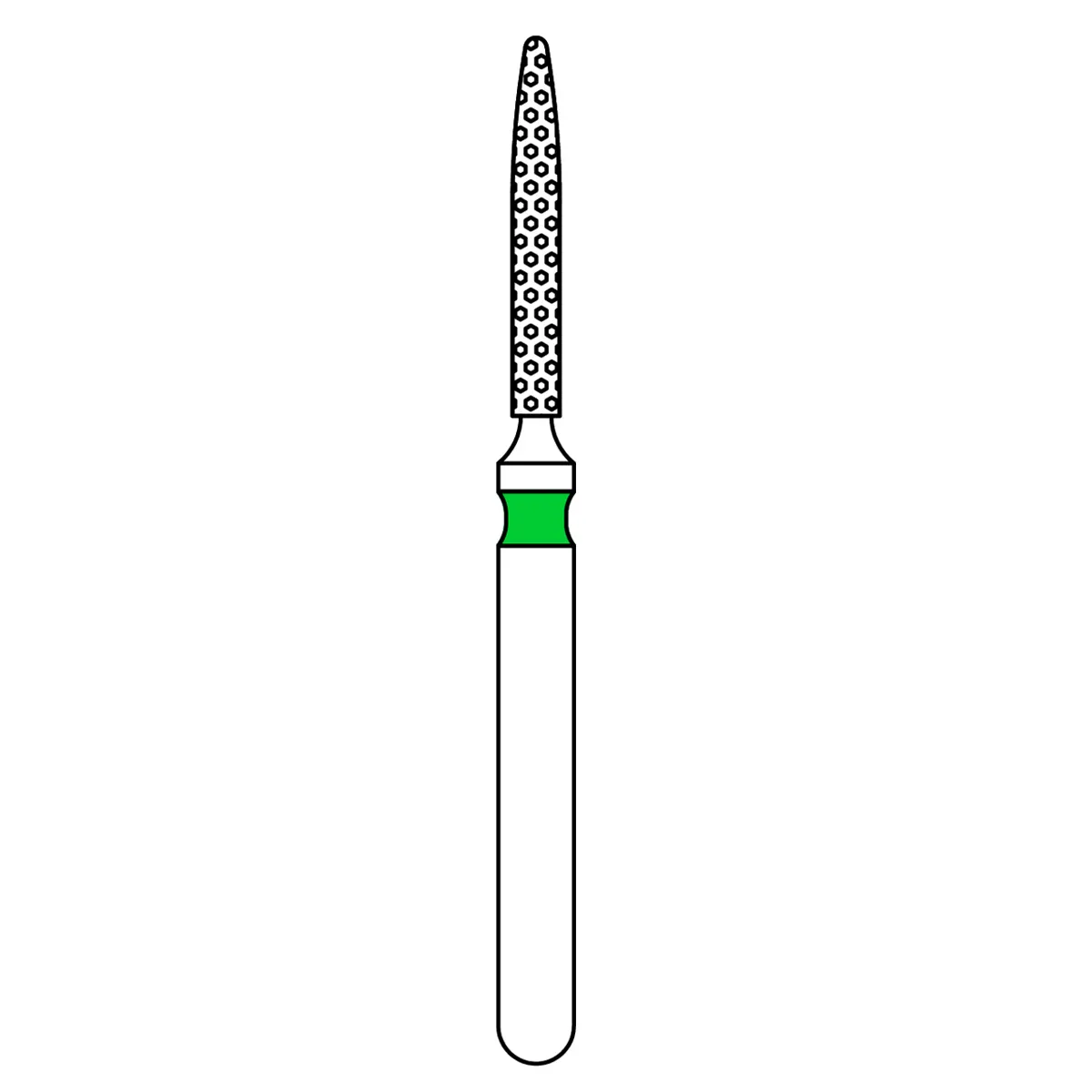 Priva Rotary Instruments Diamond Bur 862-010C, FG, Coarse, Green, Flame, 1.0 mm Head Diameter, 5/Pkg thumbnail 2