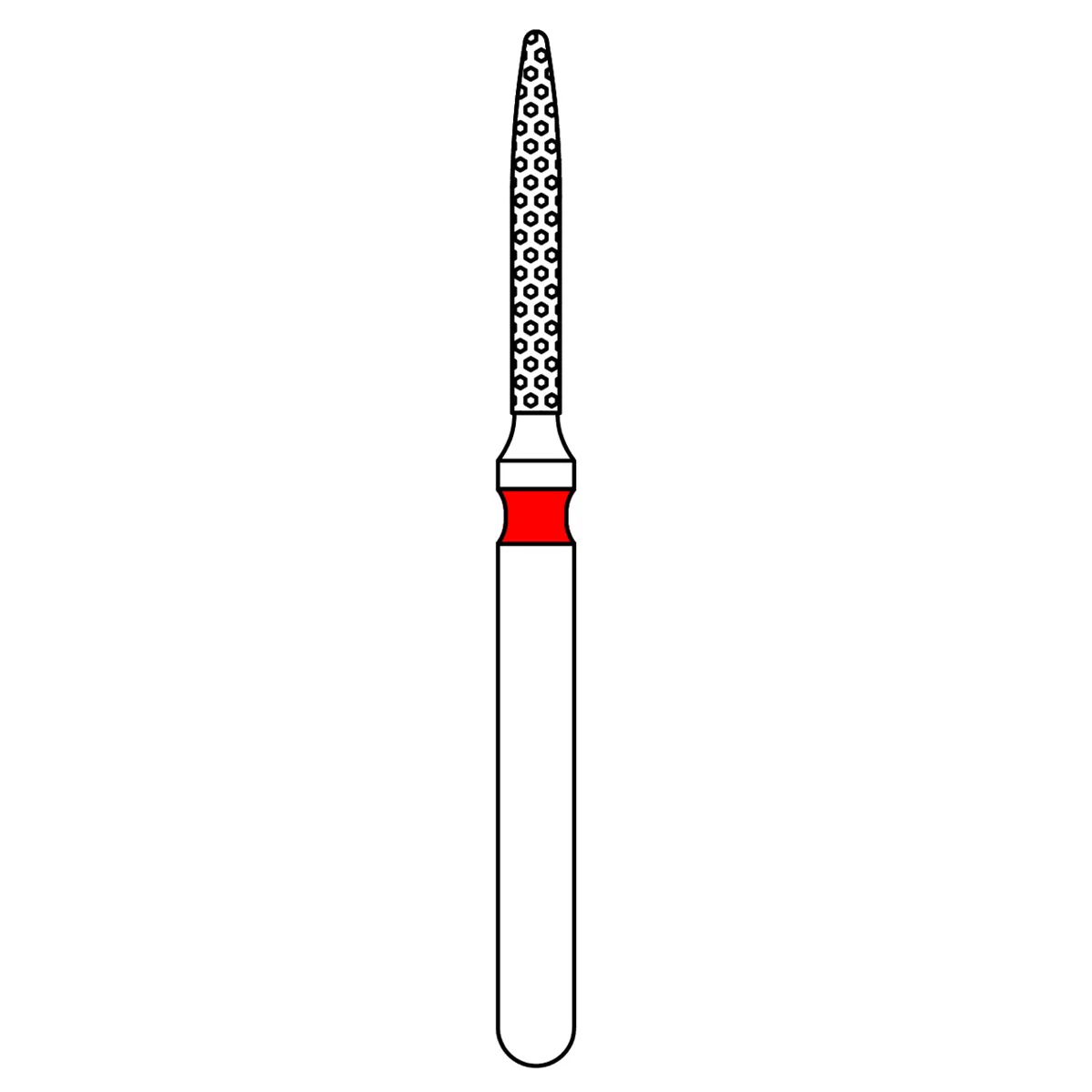 Priva Rotary Instruments Diamond Bur FG, Coarse, Green, Flame, 862-012C, 1.2 mm Head Diameter, 5/Pkg thumbnail 2