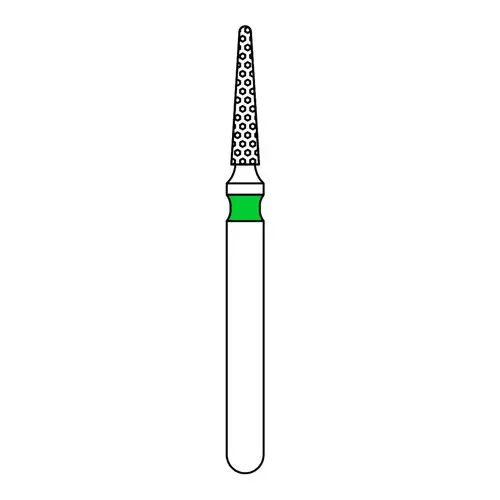 Priva Rotary Instruments Diamond Bur 852-012C, FG, Coarse, Green, Needle, 1.2 mm Head Diameter, 5/Pkg thumbnail 2