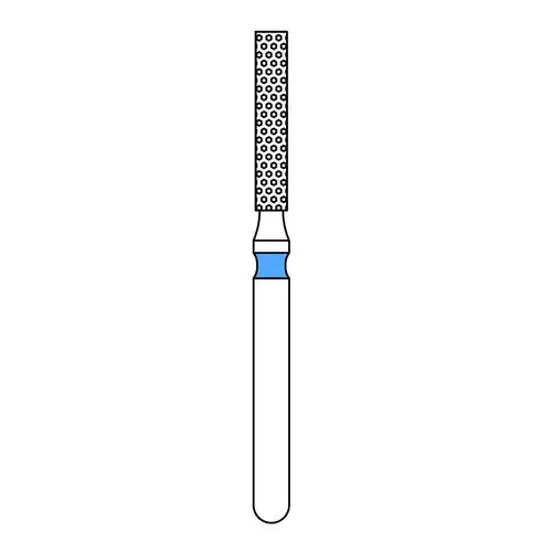Priva Rotary Instruments Diamond Bur, FG, Flat End Cylinder, Medium Grit, Blue Ring, 1.4 mm Head Diameter, 5/Pkg, #837-014M thumbnail 2