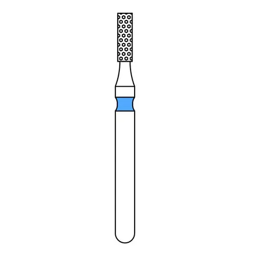 Priva Rotary Instruments Diamond Bur, FG, Flat End Cylinder, Medium Grit, Blue Ring, 1.2 mm Head Diameter, 5/Pkg, 835-012M thumbnail 2