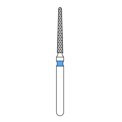 Priva Rotary Instruments Diamond Bur FG, Round End Taper, Medium Grit, Blue Ring, #850-012M, 1.2 mm Head Diameter, 5/Pkg thumbnail 2
