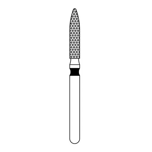 Priva Rotary Instruments Diamond Bur, FG, Extra Coarse, Black, Flame, 1.6 mm Head Diameter, 5/Pkg, #862-016XC (P862016XC) thumbnail 2