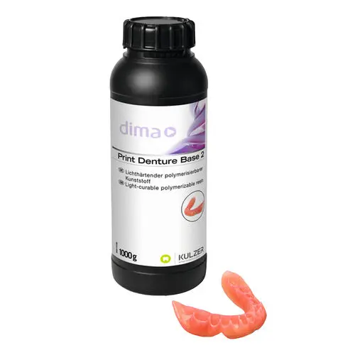 dima Print Denture Base 2 3D Printing Resin, Reddish Pink, 1000g Bottle, 1/Pk, 66100850 thumbnail 2