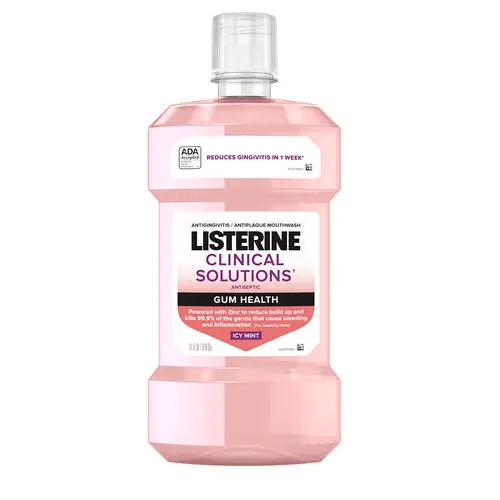 Listerine Icy Mint Antiseptic Mouthwash, 1L Bottle, 6/Case, 35278 - 1L, 6/Case, Icy Mint, 35278 - Image 1