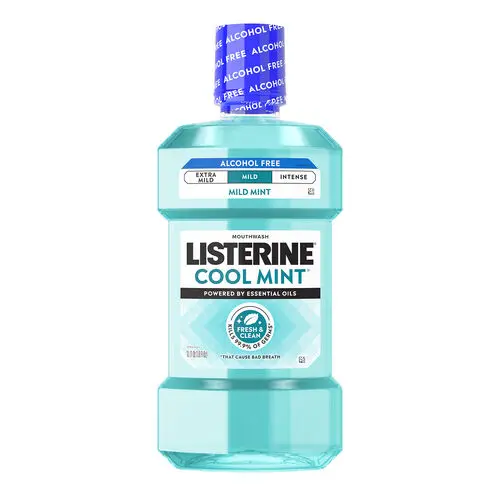 Listerine Cool Mint Antiseptic Mouthwash, Alcohol-Free, 1L, JJC 42833 - Cool Mint, JJC 42833 - Image 1