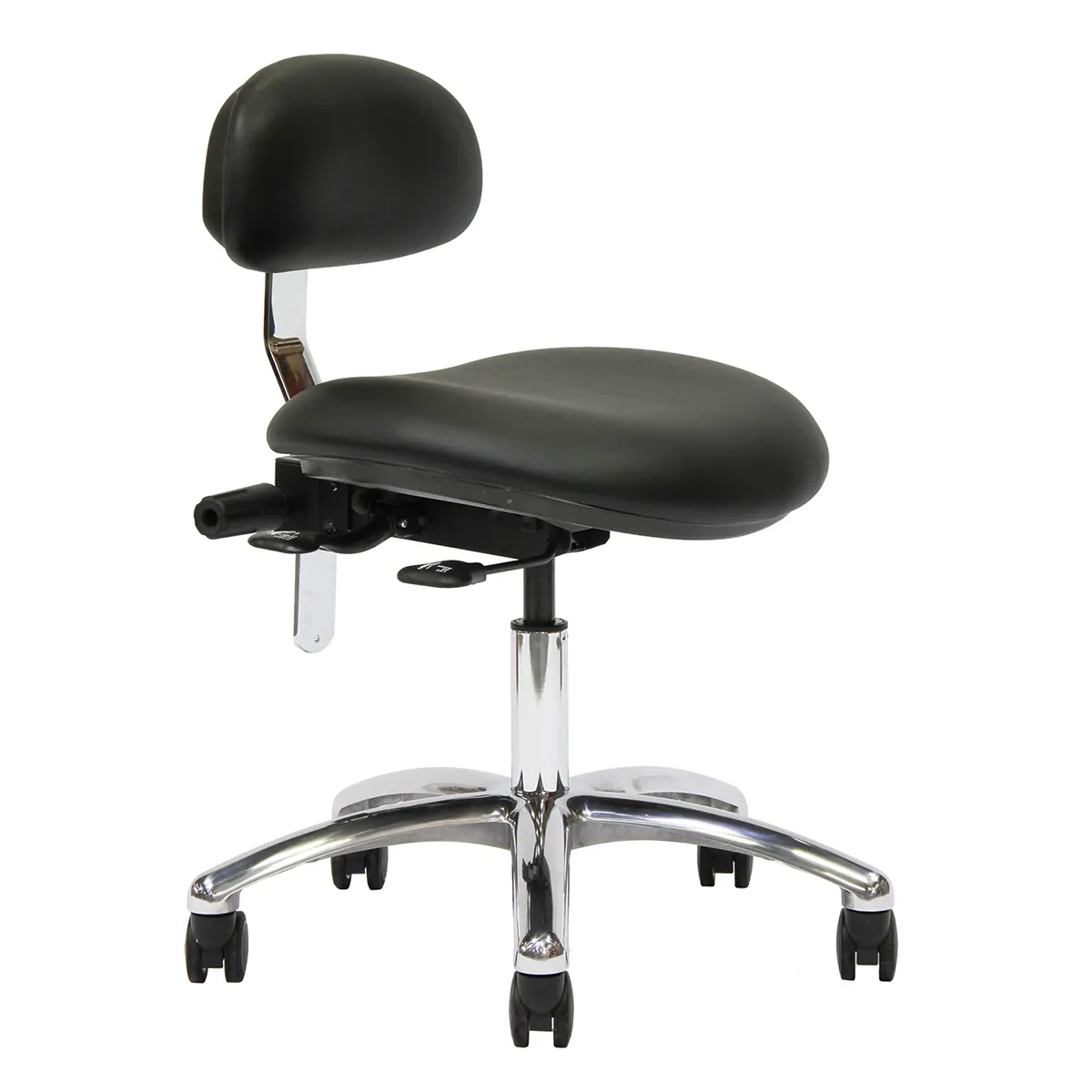 Forest Ultraleather Deluxe Doctor's Stool with Backrest, 6159C - Ultraleather Deluxe Doctor’s Stool with Backrest - Image 1
