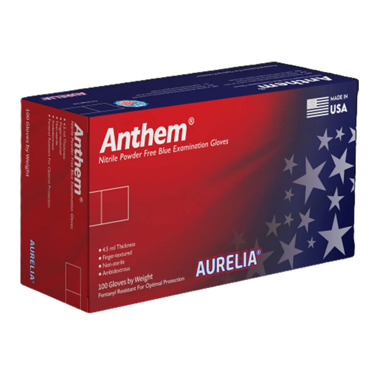 Aurelia Nitrile Examination Gloves, Small, Powder Free, Non-Sterile, Patriot Blue, 100/Box, 17766 - Small, 100/Box, Patriot Blue, 17766 - Image 1
