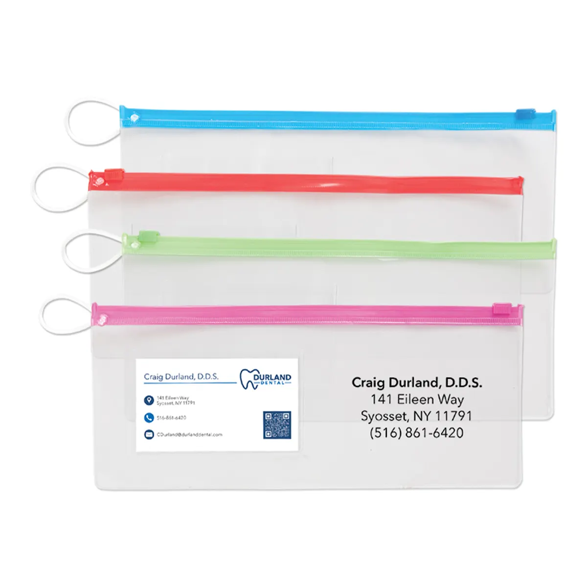 Sherman Specialty Imprinted Clear Vinyl Pouch with Black Zip, 10" x 4", 144/Pack, S70060X thumbnail 2