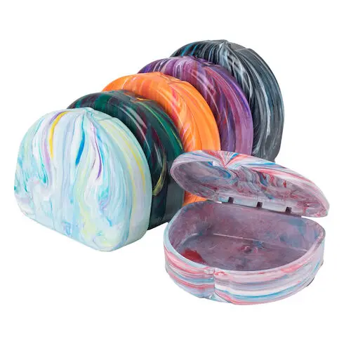Practicon Designer Marbled-Color Retainer Case, 7/8" Deep, Non-Vented, Assorted Colors, 24/Pack, 70-86011 thumbnail 3